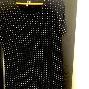 Navy with white polka dot stretchy long tee